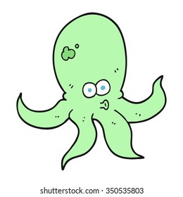 freehand drawn cartoon octopus