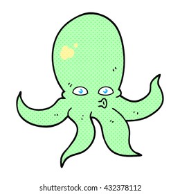 freehand drawn cartoon octopus
