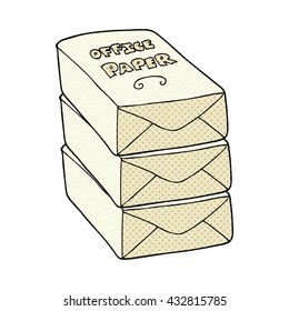 freehand drawn cartoon office paper stack