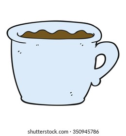 freehand drawn cartoon old coffee cup