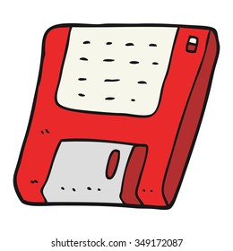 dibujo a mano libre de disco de computadora antiguo