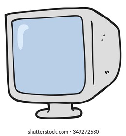 monitor de computadora antiguo dibujado a mano libre
