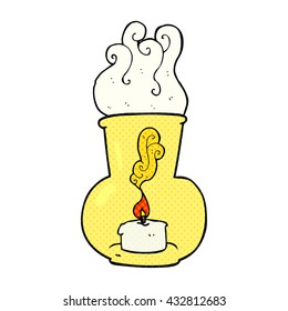 freehand drawn cartoon old glass lantern with candle