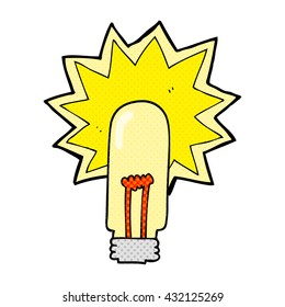 freehand drawn cartoon old light bulb