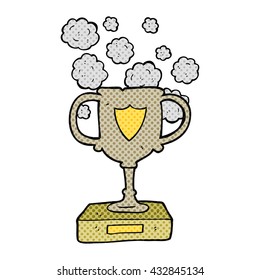 freehand drawn cartoon old trophy