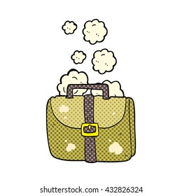 freehand drawn cartoon old work bag