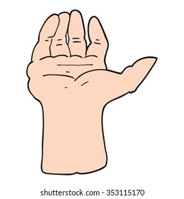 freehand drawn cartoon open hand