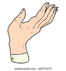 freehand drawn cartoon open hand raised palm up