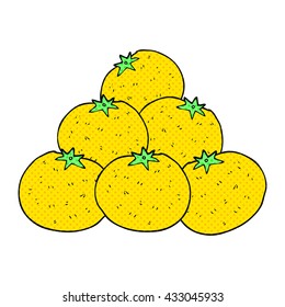 freehand drawn cartoon oranges