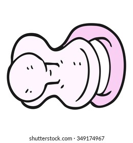 freehand drawn cartoon pacifier 