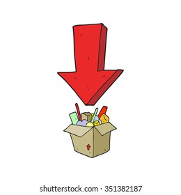 freehand drawn cartoon packing to move