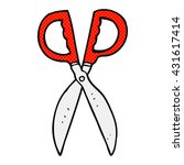 freehand drawn cartoon pair of scissors