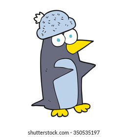 freehand drawn cartoon penguin