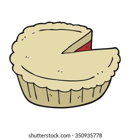 freehand drawn cartoon pie