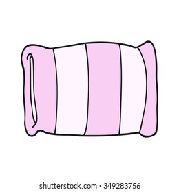 freehand drawn cartoon pillow
