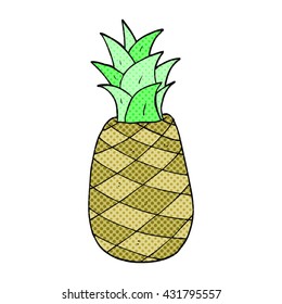 freehand drawn cartoon pineapple