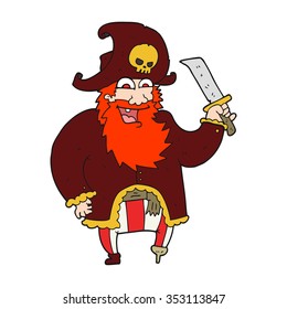 freehand drawn cartoon pirate captain