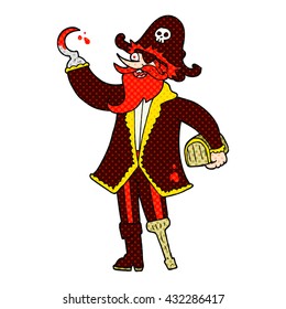 freehand drawn cartoon pirate captain