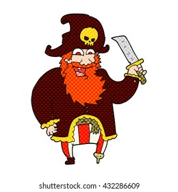 freehand drawn cartoon pirate captain