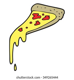 freehand drawn cartoon pizza slice