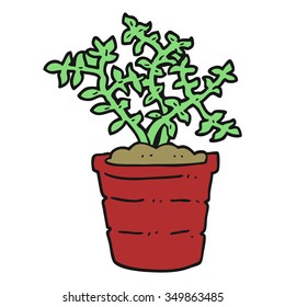 freehand drawn cartoon plant