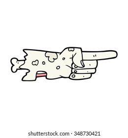 freehand drawn cartoon pointing zombie hand