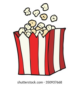 freehand drawn cartoon popcorn