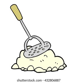 freehand drawn cartoon potato masher
