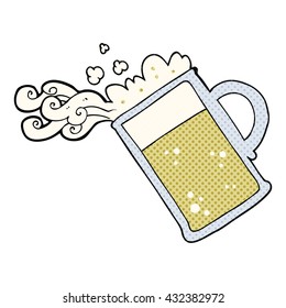freehand drawn cartoon pouring beer