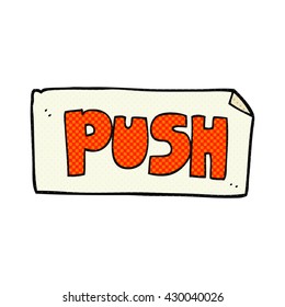 Freehand Drawn Cartoon Push Door Sign Stock Vector (Royalty Free ...