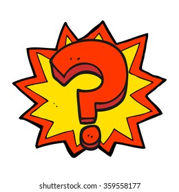 freehand drawn cartoon question mark