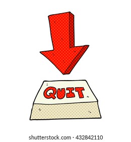 freehand drawn cartoon quit button