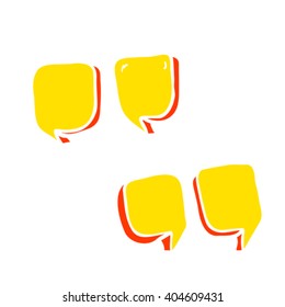 freehand drawn cartoon quotation marks illustration
