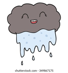 caricatura dibujada a mano alzada en la nube