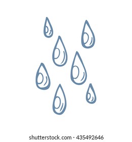 gotas de chuva de desenhos animados desenhadas à mão livre