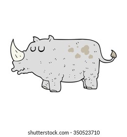 freehand drawn cartoon rhino