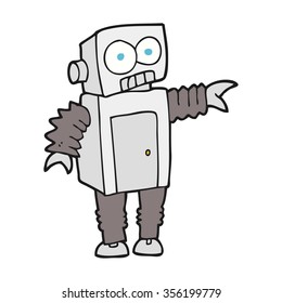 freehand drawn cartoon robot