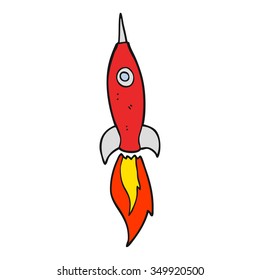 freehand drawn cartoon rocket