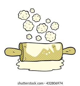 freehand drawn cartoon rolling pin
