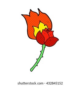 freehand drawn cartoon rose
