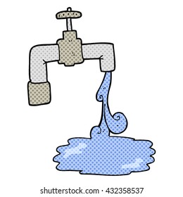 freehand drawn cartoon running faucet
