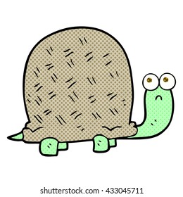 freehand drawn cartoon sad turtle