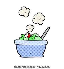 freehand drawn cartoon salad
