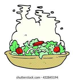 freehand drawn cartoon salad