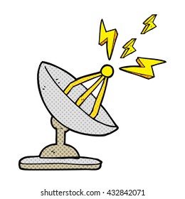 freehand drawn cartoon satellite dish