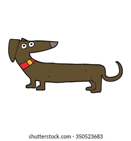 freehand drawn cartoon sausage dog