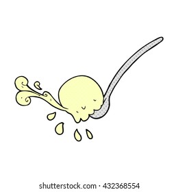 freehand drawn cartoon scoop of icecream
