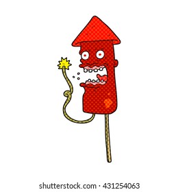 freehand drawn cartoon screaming firework
