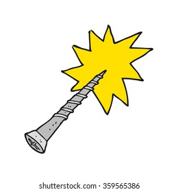 freehand drawn cartoon screw