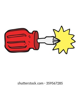 destornillador de caricatura dibujado a mano libre